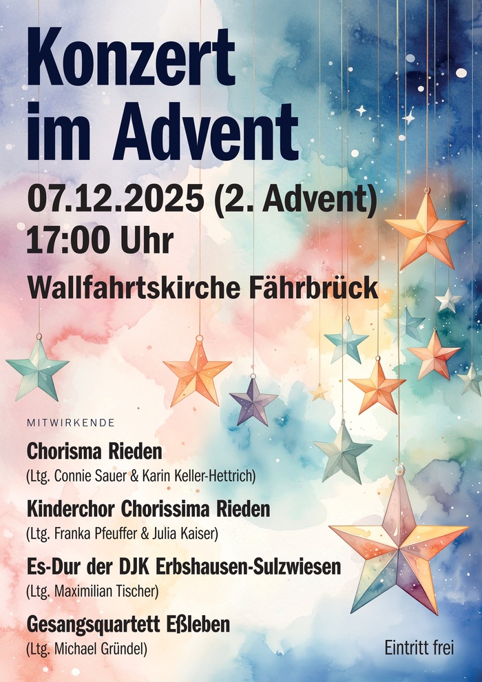 Das Einladungsplakat mit Sternen