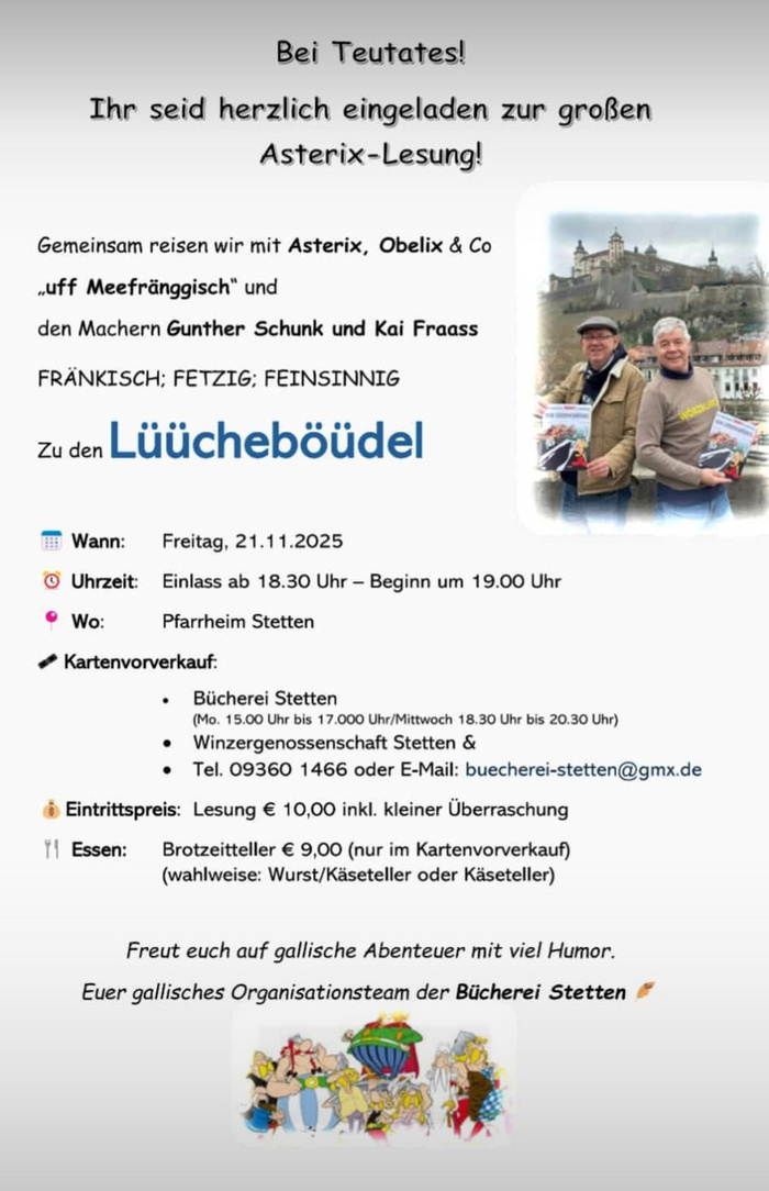 Asterix-Lesung uff Meefränggisch