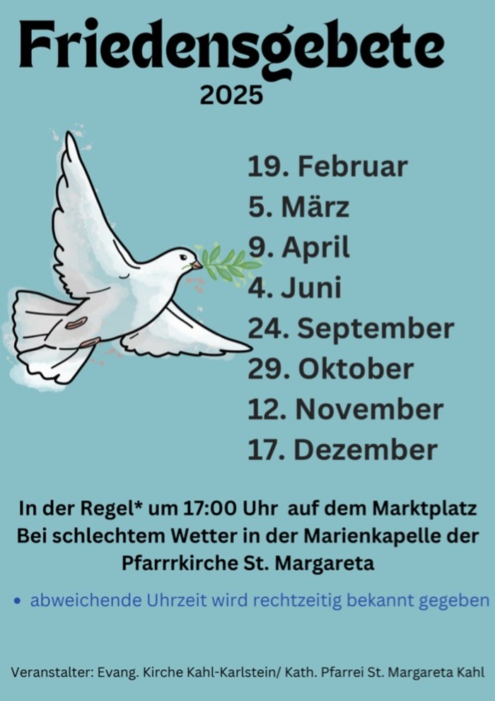Ökumenisches Friedensgebet 2025 Kahl Ökumenisches Friedensgebet 2025 Kahl