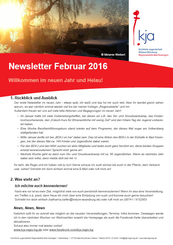 Titelbild Newsletter Februar 2016
